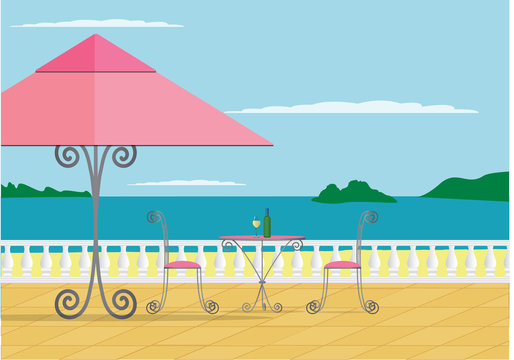 A vector image of a beach cafe.