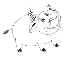 Cartoon of a happy cow
