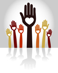 United people with copy space.