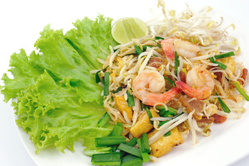 Thai food Pad thai , Stir fry noodles with shrimp