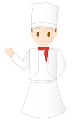 コック　シェフ　料理人　男性　イラスト　素材　ベクター