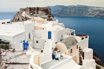 Fototapeta premium Village of Oia at Santorini island in Greece