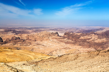 Fototapeta na wymiar mountain panorama of Jordan near Petra