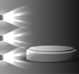 empty podium with light