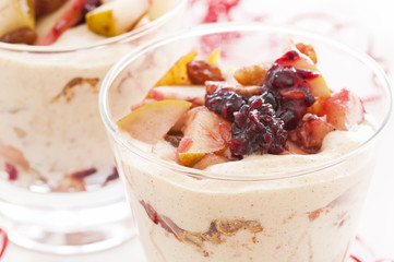 Dessert mit Bratapfel