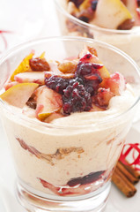 Dessert mit Bratapfel