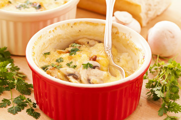 PIlze überbacken mit Käse