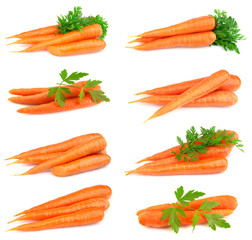 Collage of sweet carrots