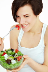 woman with salad
