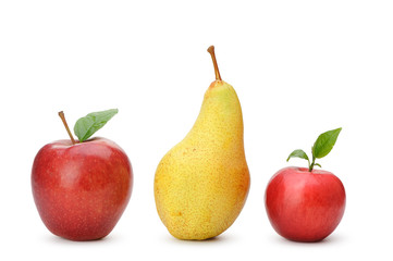 Pear and red apples