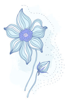 Beautiful flower. Hand drawn vector illustration