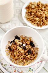 Breakfast - Muesli with milk