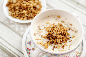 Breakfast - Muesli with milk