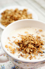 Breakfast - Muesli with milk