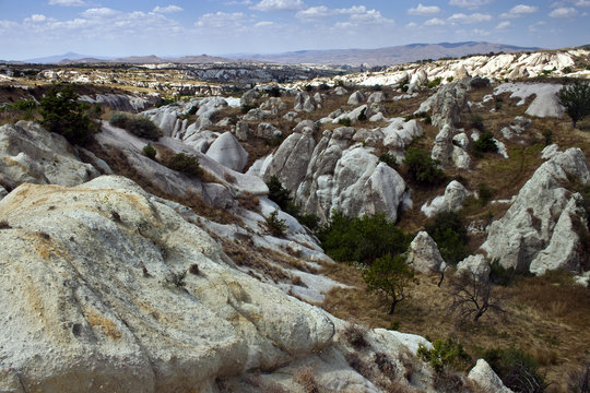 Unusual volcanic landscape in Cappadocia, Turkey © Matyas Rehak