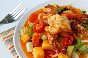 Thai Food,Sweet and Sour Shrimp