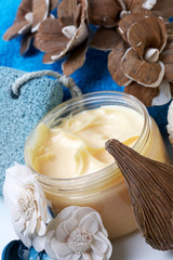 Cream with Hand Towel and Dried Flowers