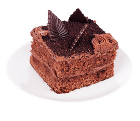 Slice of chocolate cake