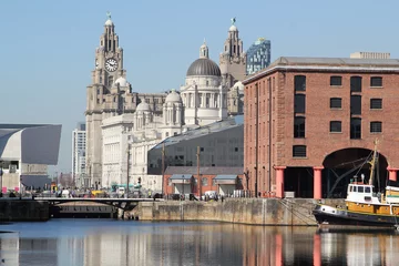 Deurstickers The Three Graces and Albert Dock, Liverpool © alastair27