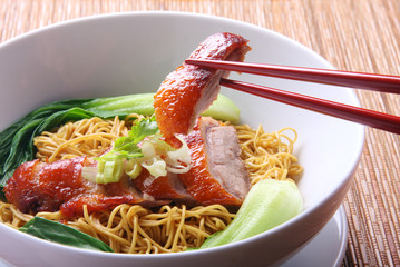 Chinese Peking Duck noodle soup