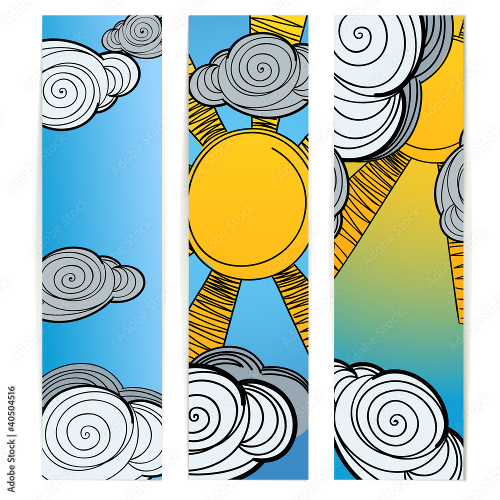 Poster set of weather information banners. ready for a text