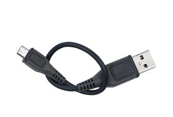 USB cable on white background.