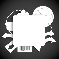 Abstract background of blank white speech cloud on the wall