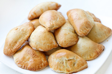 Homemade pasties with potatoes