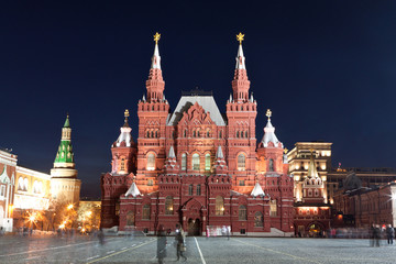 Fototapeta na wymiar Red square in Moscow at night