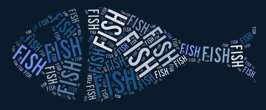 Fish text graphic and arrangement concept
