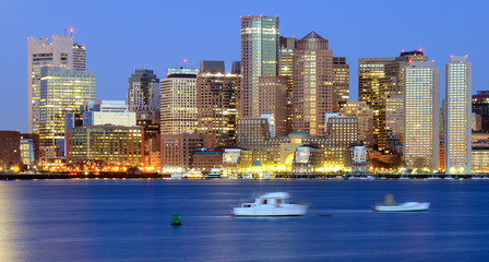 Fototapeta na wymiar Boston Cityscape z całej Boston Harbor
