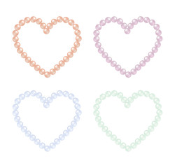 Coloured pearl hearts in vector format.