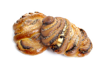Sweet buns isolated on white