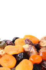 Dried fruits isolated on white