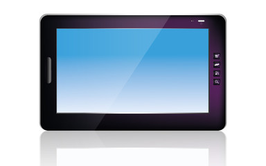 Black  abstract tablet pc on white background