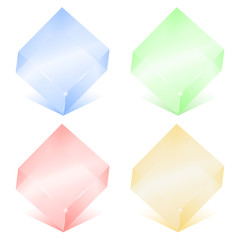 Transparent glass cubes