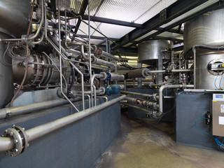 pipe system in a modern factory