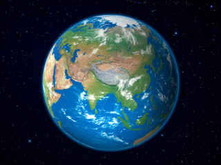 Obraz na płótnie Canvas Model Ziemi z kosmosu: Azja Zobacz