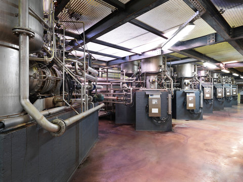 pipe system in a modern factory