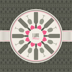 Wine card vector template