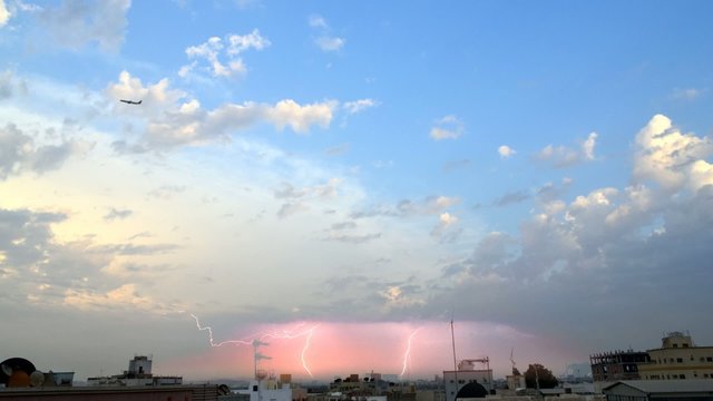 lightning and thunder with skies time lapse