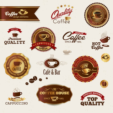 Coffee labels and elements