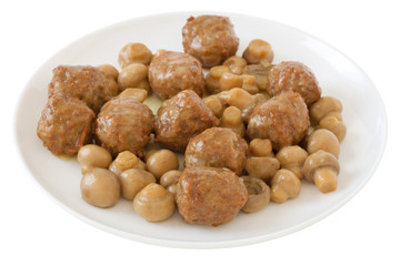 meatballs with mushrooms on the plate