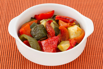 grilled vegetables in the bowl
