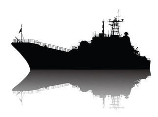 Soviet (russian) landing ship silhouette - 40519723