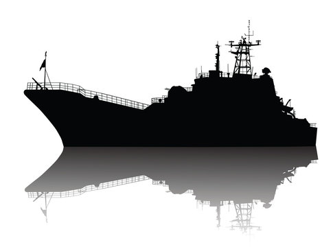 Soviet (russian) landing ship silhouette