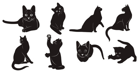 Silhouettes of cats