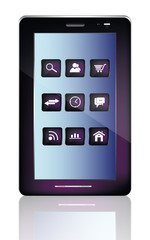 Black  abstract tablet pc on white background