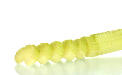 sliced ​​celery isolated on white