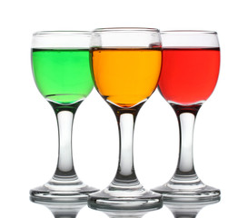 alcoholic cocktails isolated on white